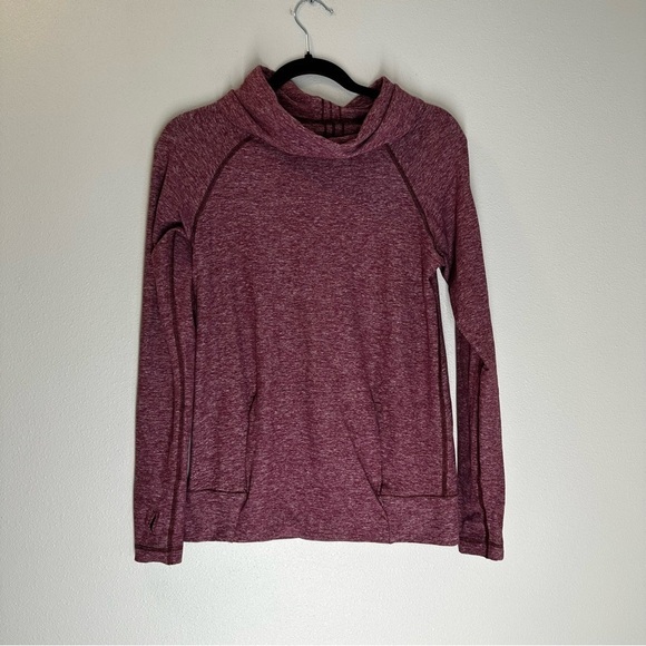 Lululemon Make A Move Long Sleeve Top Heathered Red Grape Size 6 Women Cowl Neck - Picture 3 of 11